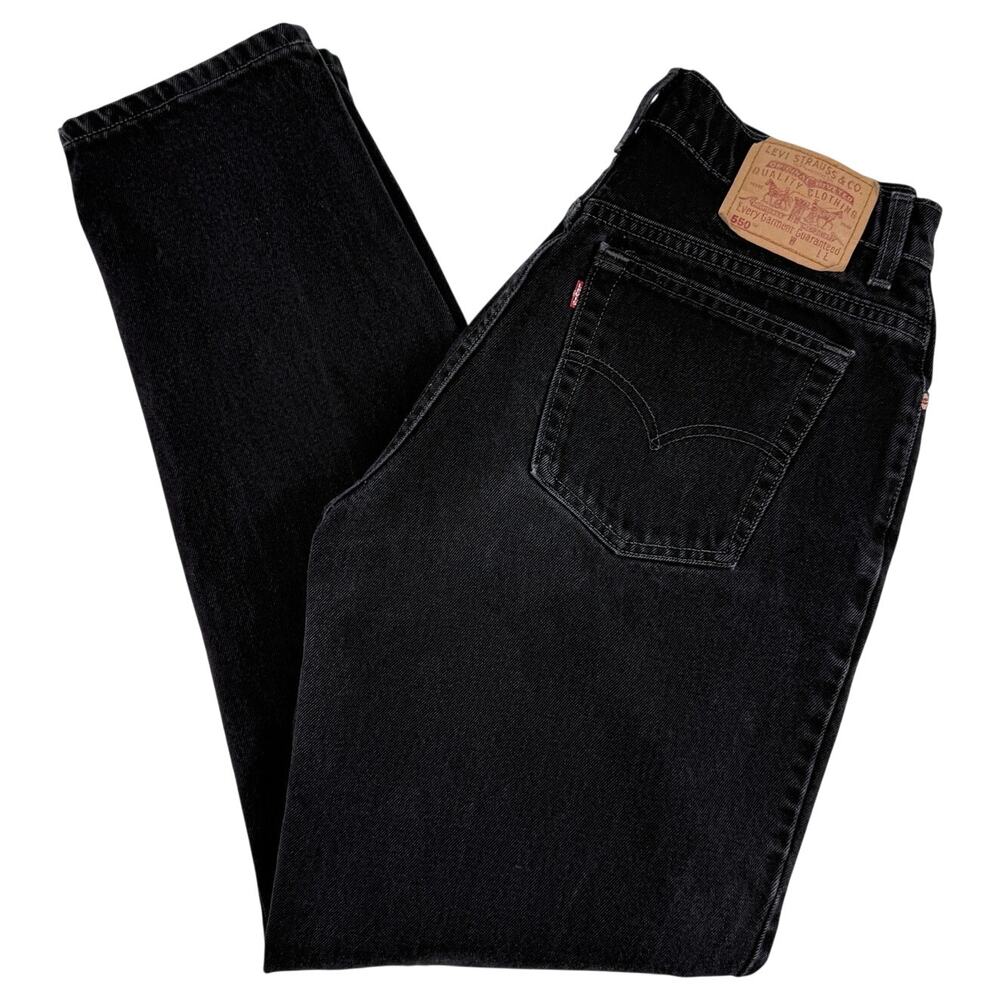 Levi's 550 Relaxed Fit Tapered Leg Black Jeans Made in Canada 14 Vintage 90s